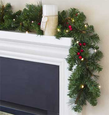 Decorating Made Easy with a Lighted Pine Garland [ 3 Ways ]